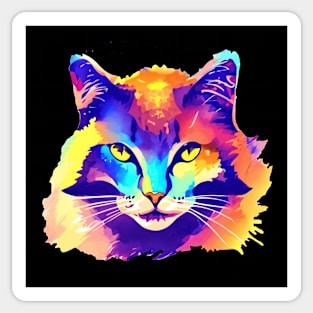 Colorful Abstract Cat Sticker